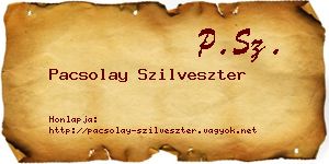Pacsolay Szilveszter névjegykártya